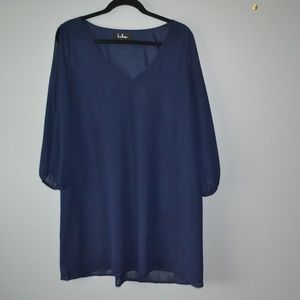 blue shift dress